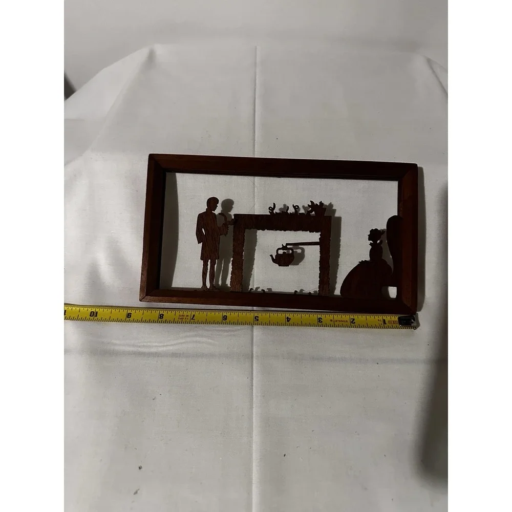 Wood  Wall Plaques Hand Made Vintage 1800's Farm Depiction's‎ 5x9